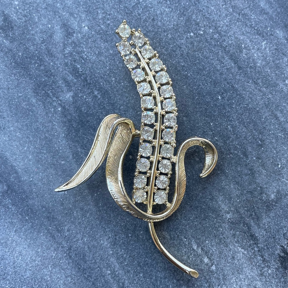 Vintage Sarah Coventry Crystal Corn Cob Brooch